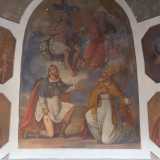 Nella parte bassa della tempera sono anche visibili i due Santi protettori di Ruvo di Puglia: San Rocco di Montpellier in abito da pellegrino e con la piaga sulla gamba e San Biagio abbigliato da vescovo con vestiti dorati 